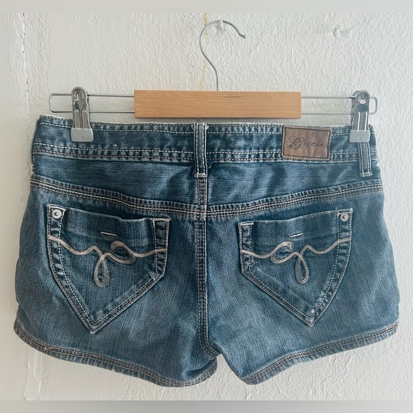 Guess Medium/Dark Blue Denim Short Shorts - Picture 9 of 15